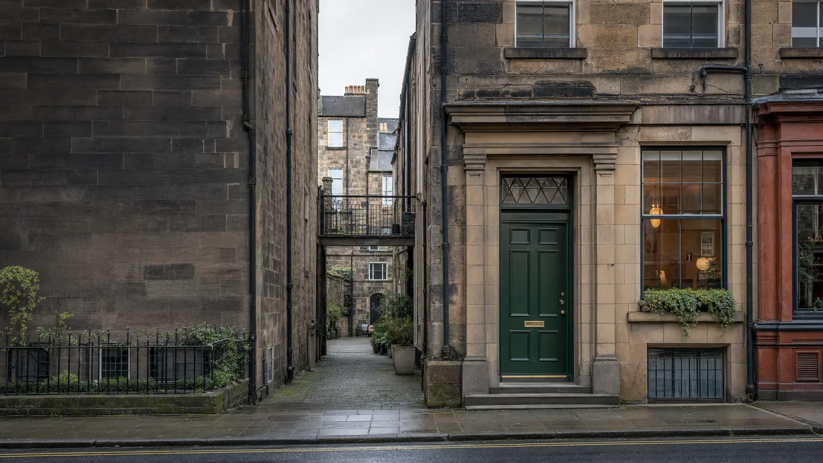 Edinburgh tenement and street-level property entrances